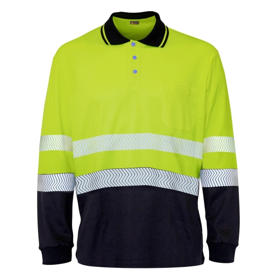POLOSHIRT HI-VIS L/S BICOLOUR PREMIUM