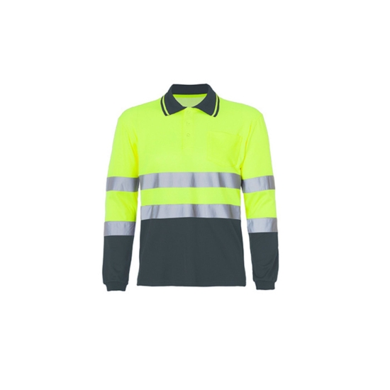 BORI 4 Two-tone long-sleeved polo shirt with double coverage